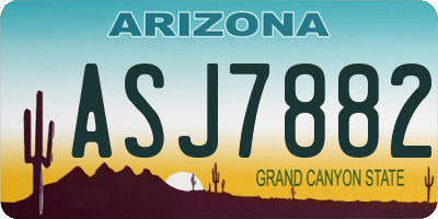 AZ license plate ASJ7882