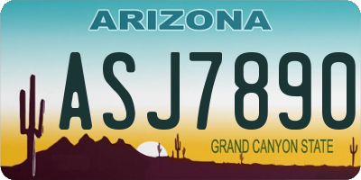 AZ license plate ASJ7890