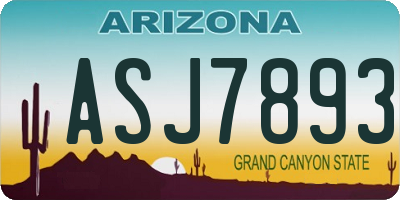AZ license plate ASJ7893