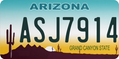 AZ license plate ASJ7914