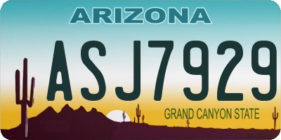 AZ license plate ASJ7929