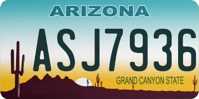 AZ license plate ASJ7936