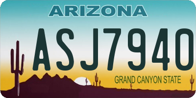 AZ license plate ASJ7940