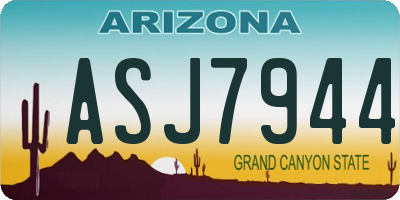 AZ license plate ASJ7944