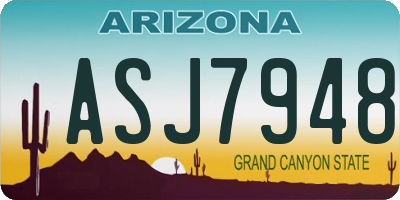 AZ license plate ASJ7948