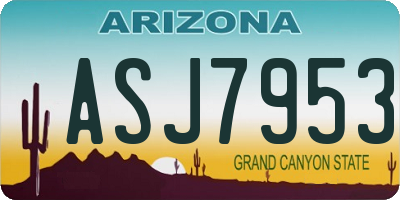 AZ license plate ASJ7953