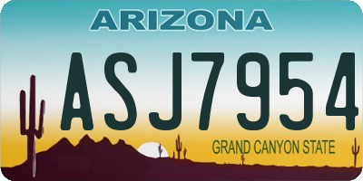 AZ license plate ASJ7954