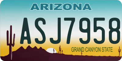 AZ license plate ASJ7958