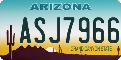 AZ license plate ASJ7966