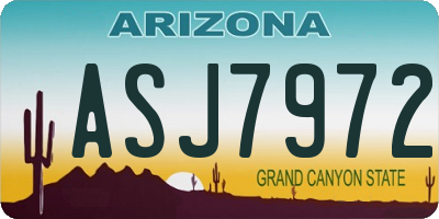 AZ license plate ASJ7972