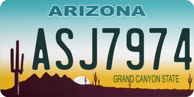 AZ license plate ASJ7974