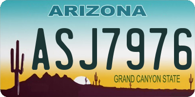 AZ license plate ASJ7976