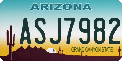 AZ license plate ASJ7982