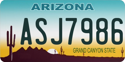 AZ license plate ASJ7986