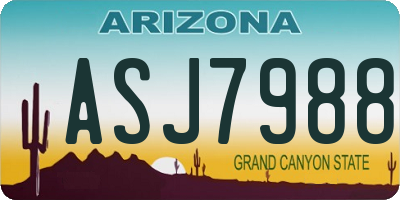 AZ license plate ASJ7988