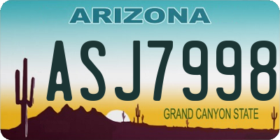 AZ license plate ASJ7998
