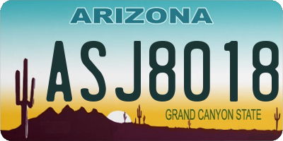 AZ license plate ASJ8018