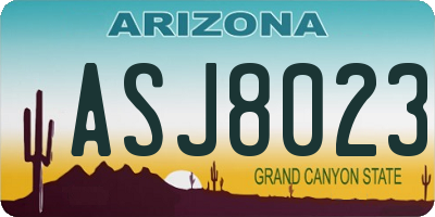 AZ license plate ASJ8023