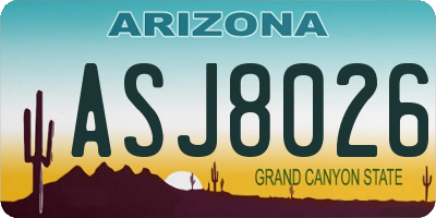 AZ license plate ASJ8026