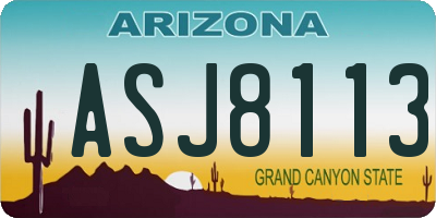 AZ license plate ASJ8113