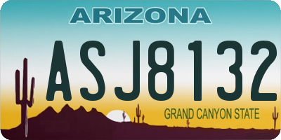 AZ license plate ASJ8132