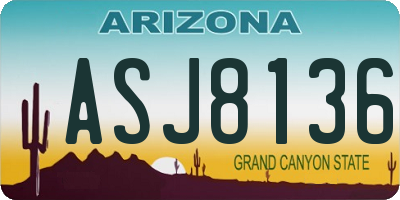 AZ license plate ASJ8136