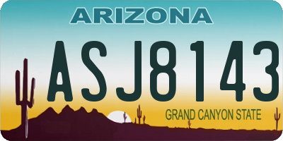 AZ license plate ASJ8143