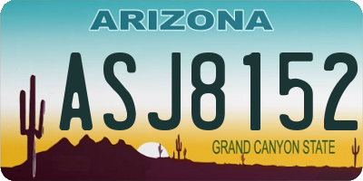 AZ license plate ASJ8152