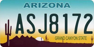 AZ license plate ASJ8172