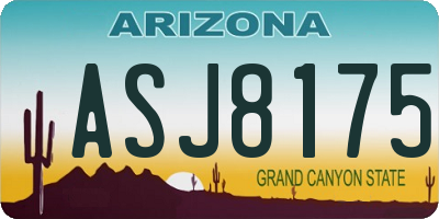 AZ license plate ASJ8175