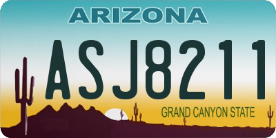AZ license plate ASJ8211