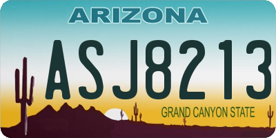 AZ license plate ASJ8213