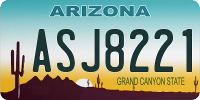 AZ license plate ASJ8221