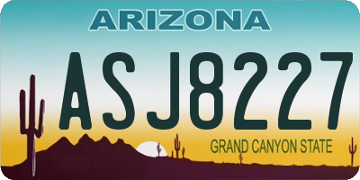 AZ license plate ASJ8227