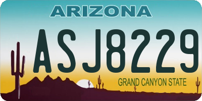 AZ license plate ASJ8229