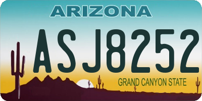 AZ license plate ASJ8252