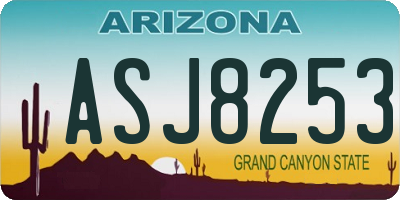 AZ license plate ASJ8253