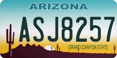 AZ license plate ASJ8257