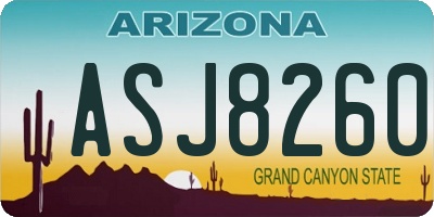 AZ license plate ASJ8260