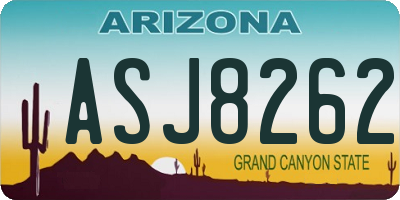 AZ license plate ASJ8262