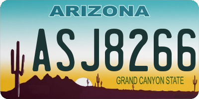 AZ license plate ASJ8266