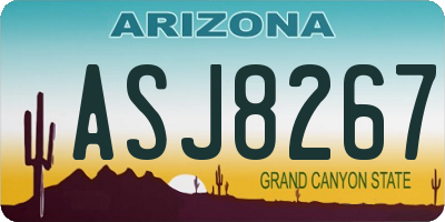 AZ license plate ASJ8267