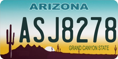 AZ license plate ASJ8278