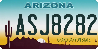 AZ license plate ASJ8282
