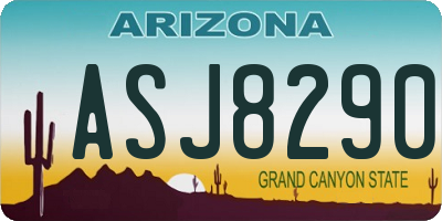 AZ license plate ASJ8290