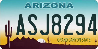 AZ license plate ASJ8294