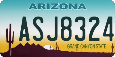 AZ license plate ASJ8324