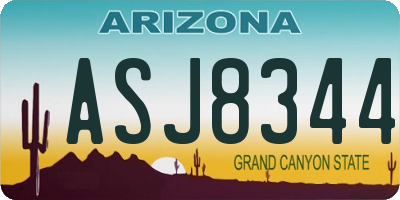 AZ license plate ASJ8344