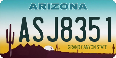 AZ license plate ASJ8351