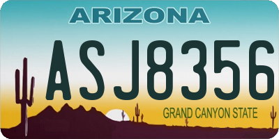 AZ license plate ASJ8356
